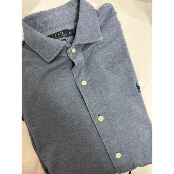 Polo Ralph Lauren Other - Polo Ralph Lauren Knit Button Shirt Men's LS Stretch Soft XL Blue Pony Cotton